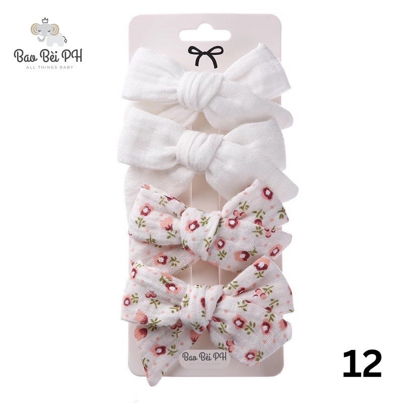 Bao Bei PH Claire Baby Hair Bow Ribbon Accessories 4 Piece Set