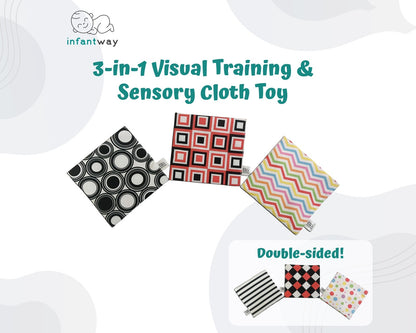 Infantway 3 in 1 Visual Training & Sensory Cloth Book