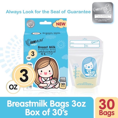 Sunmum Breastmilk Storage Bag 3oz 30s