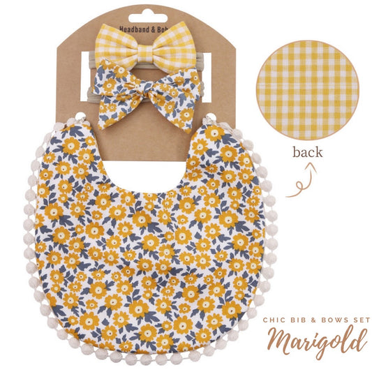 Blooming Wisdom Chic Bib and Bows Set
